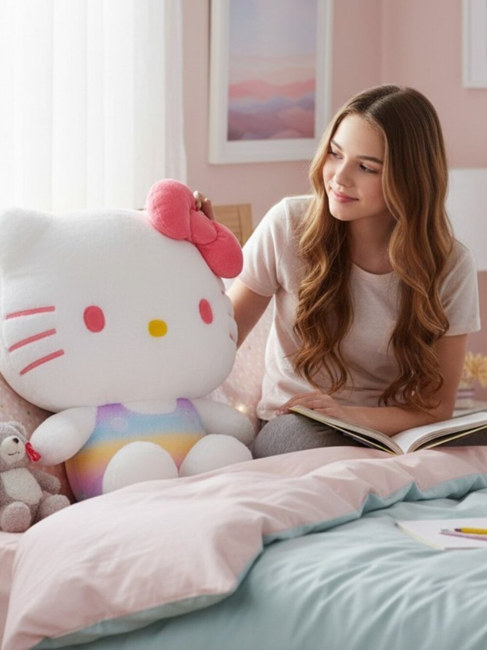 24" Hello Kitty Sanrio Rainbow Series Plush New Toy Gift Official Licensed